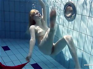 molten blonde Lucie French teen in the pool