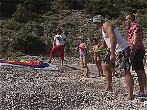 insatiable group sex tournament on the beach part 1